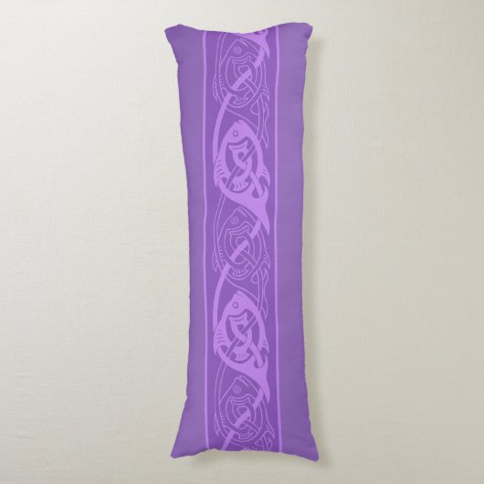 Coussins Longs Poisson à nouer celtique en violet (Devant (Vertical))