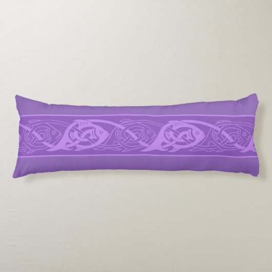 Coussins Longs Poisson à nouer celtique en violet (Devant)