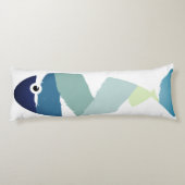 Coussins Longs Poisson bleu de natation Abstraite (Dos)