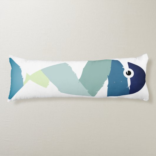 Coussins Longs Poisson bleu de natation Abstraite (Devant)