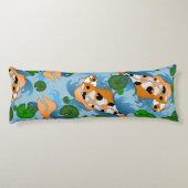 Coussins Longs Poisson Koi éclaboussant et Lys Pond Personnalisé (Dos)