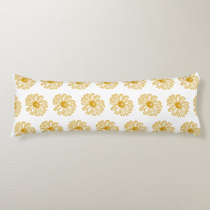 Coussins Longs Poissons Jaunes Dorés Imprimer, Motif Floral Maisy