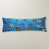 Coussins Longs Poissons tropicaux nageant Fond (Dos)