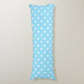 Coussins Longs Polka blanche croise sur bleu bébé (Devant (Vertical))