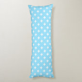 Coussins Longs Polka blanche croise sur bleu bébé (Dos (Vertical))