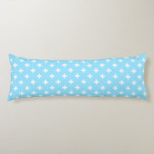 Coussins Longs Polka blanche croise sur bleu bébé (Devant)