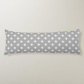 Coussins Longs Polka blanche croise sur gris (Devant)