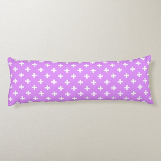 Coussins Longs Polka blanche croise sur lilas (Dos)