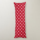 Coussins Longs Polka blanche croise sur rouge (Dos (Vertical))