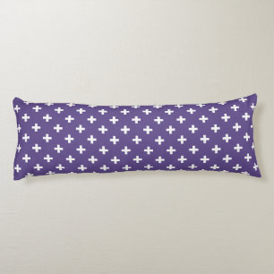 Coussins Longs Polka blanche croise sur ultra violet