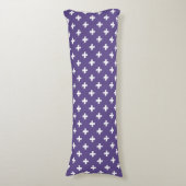Coussins Longs Polka blanche croise sur ultra violet (Devant (Vertical))