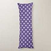 Coussins Longs Polka blanche croise sur ultra violet (Dos (Vertical))