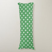 Coussins Longs Polka blanche croise sur vert (Devant (Vertical))