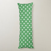 Coussins Longs Polka blanche croise sur vert (Dos (Vertical))