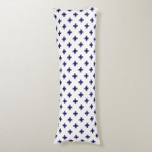 Coussins Longs Polka bleu marine croise sur blanc (Devant (Vertical))