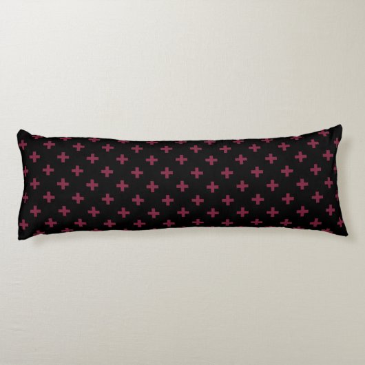 Coussins Longs Polka de mûre croise sur le noir (Dos)