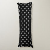 Coussins Longs Polka gris croise sur noir (Devant (Vertical))