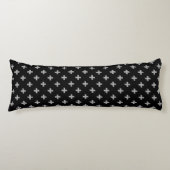 Coussins Longs Polka gris croise sur noir (Devant)