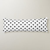 Coussins Longs Polka noire croise sur blanc (Devant)