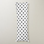 Coussins Longs Polka noire croise sur blanc (Devant (Vertical))