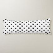 Coussins Longs Polka noire croise sur blanc (Devant)