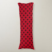 Coussins Longs Polka noire croise sur rouge (Devant (Vertical))