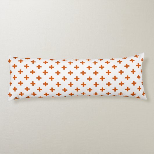 Coussins Longs Polka orange croise sur blanc (Dos)