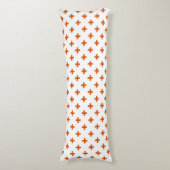 Coussins Longs Polka orange croise sur blanc (Devant (Vertical))