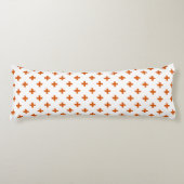 Coussins Longs Polka orange croise sur blanc (Devant)