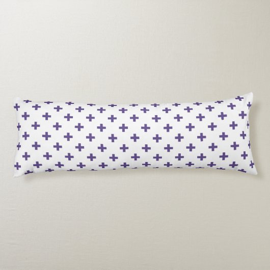 Coussins Longs Polka ultra violette croise sur blanc (Dos)