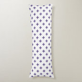 Coussins Longs Polka ultra violette croise sur blanc (Devant (Vertical))