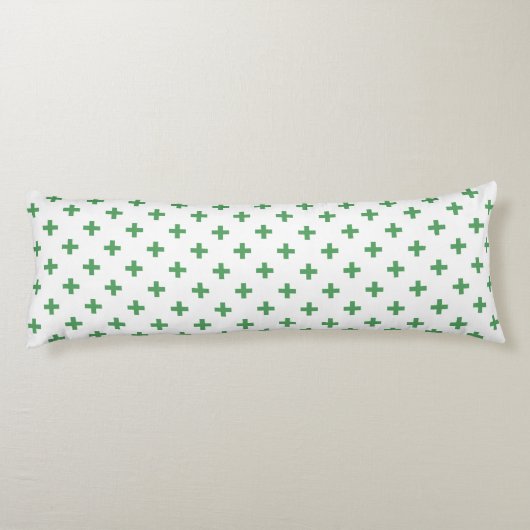 Coussins Longs Polka verte croise sur blanc (Dos)