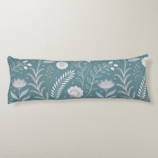 Coussins Longs Polyester brossé à impression florale moderne (Dos)