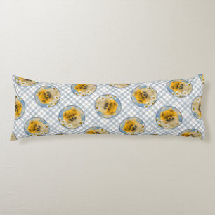 Coussins Longs Poméranie dans Peinture de Marguerites Art de Chie