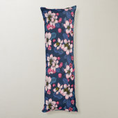 Coussins Longs Pomme fleurit sur un bleu foncé (Dos (Vertical))