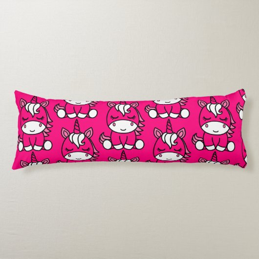 Coussins Longs Pony de licorne rose (Devant)