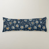 Coussins Longs Poppies Charme bleu gris floral (Devant)