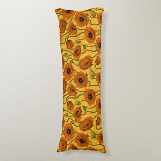 Coussins Longs Poppies orange (Devant (Vertical))