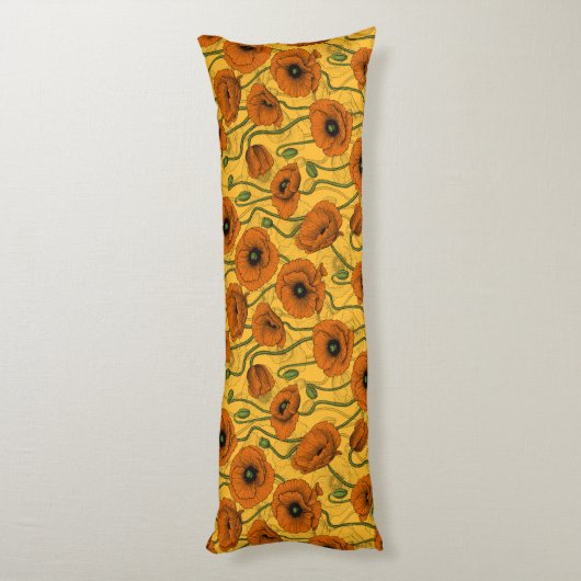 Coussins Longs Poppies orange (Dos (Vertical))