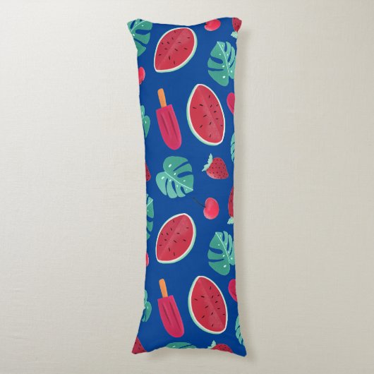 Coussins Longs Popsicle, cerise, fraise et pastèque (Devant (Vertical))