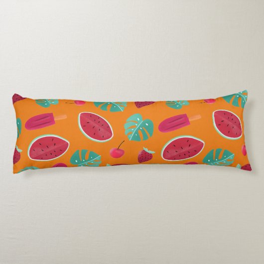 Coussins Longs Popsicle, cerise, fraise et pastèque (Dos)