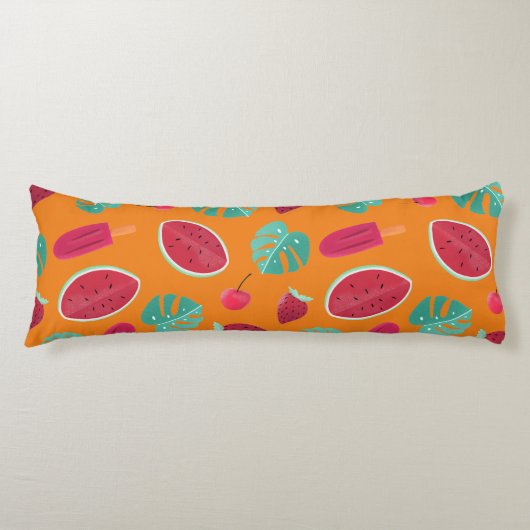 Coussins Longs Popsicle, cerise, fraise et pastèque (Devant)