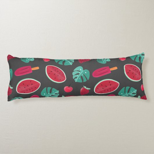 Coussins Longs Popsicle, cerise, fraise et pastèque (Dos)