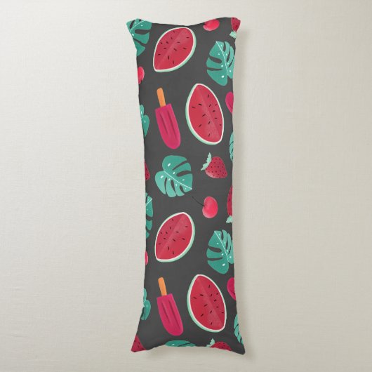 Coussins Longs Popsicle, cerise, fraise et pastèque (Devant (Vertical))