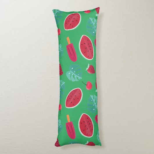 Coussins Longs Popsicle, cerise, fraise et pastèque (Dos (Vertical))