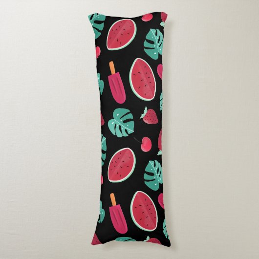 Coussins Longs Popsicle, cerise, fraise et pastèque (Devant (Vertical))