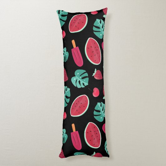 Coussins Longs Popsicle, cerise, fraise et pastèque (Dos (Vertical))