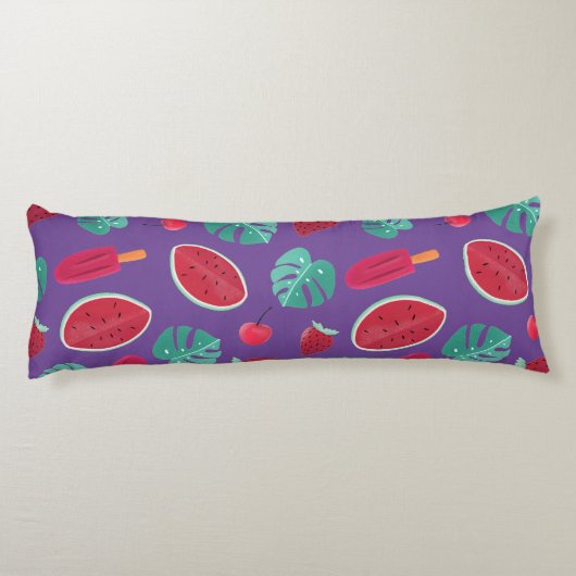 Coussins Longs Popsicle, cerise, fraise et pastèque (Dos)