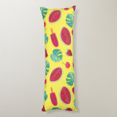 Coussins Longs Popsicle, cerise, fraise et pastèque (Dos (Vertical))