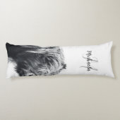 Coussins Longs Portrait de vache Highland premier monogramme noir (Dos)